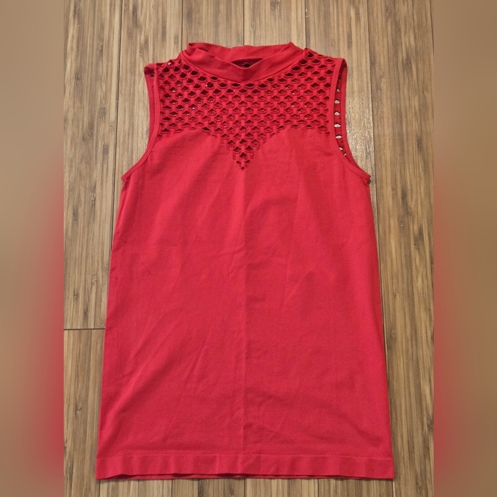 NWOT Venus Red Crochet Detail Tank Top